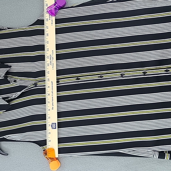 WORTHINGTON Women's Black White Yellow Sleeveless Hi-Low Tunic Top - Size Small - Picture 13 of 13